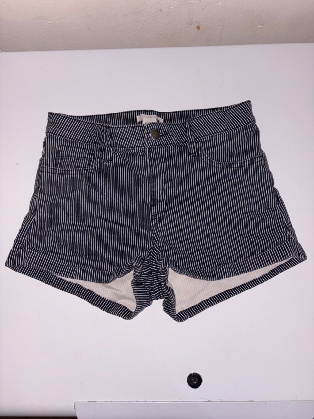 H&M Pinstriped Denim Shorts